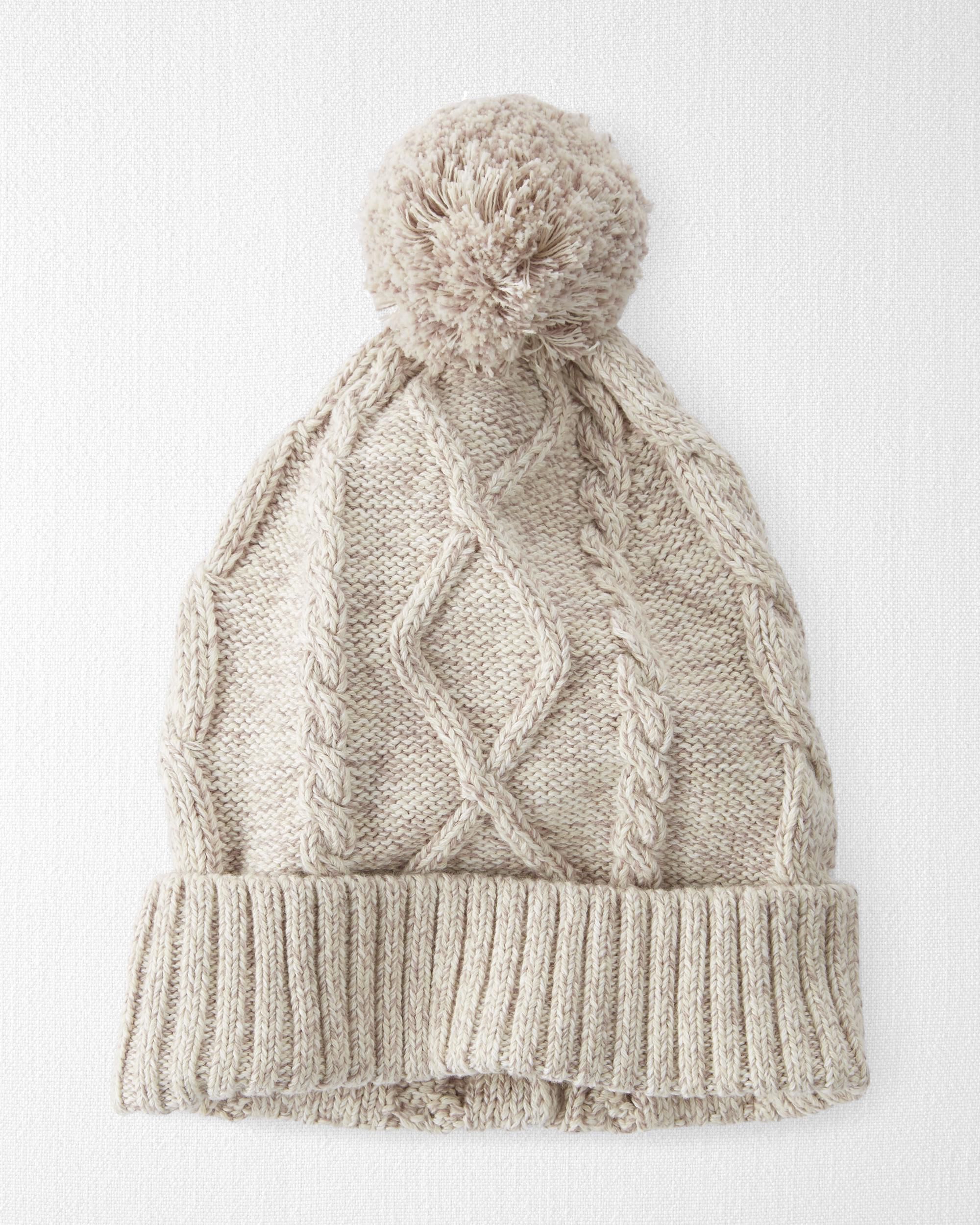 Cable knit toddler hat discount