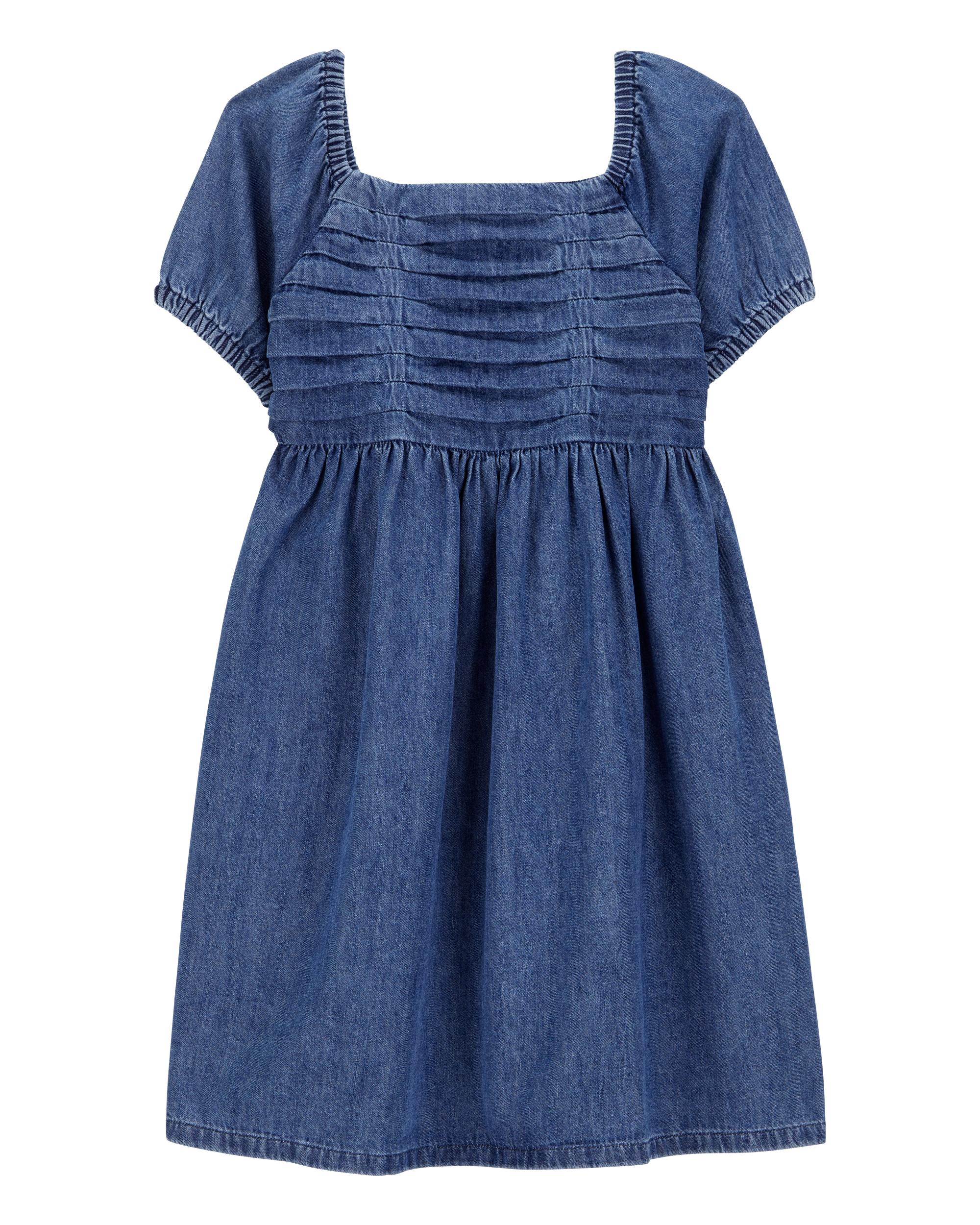 Kid Smocked Iconic Denim Dress - Blue