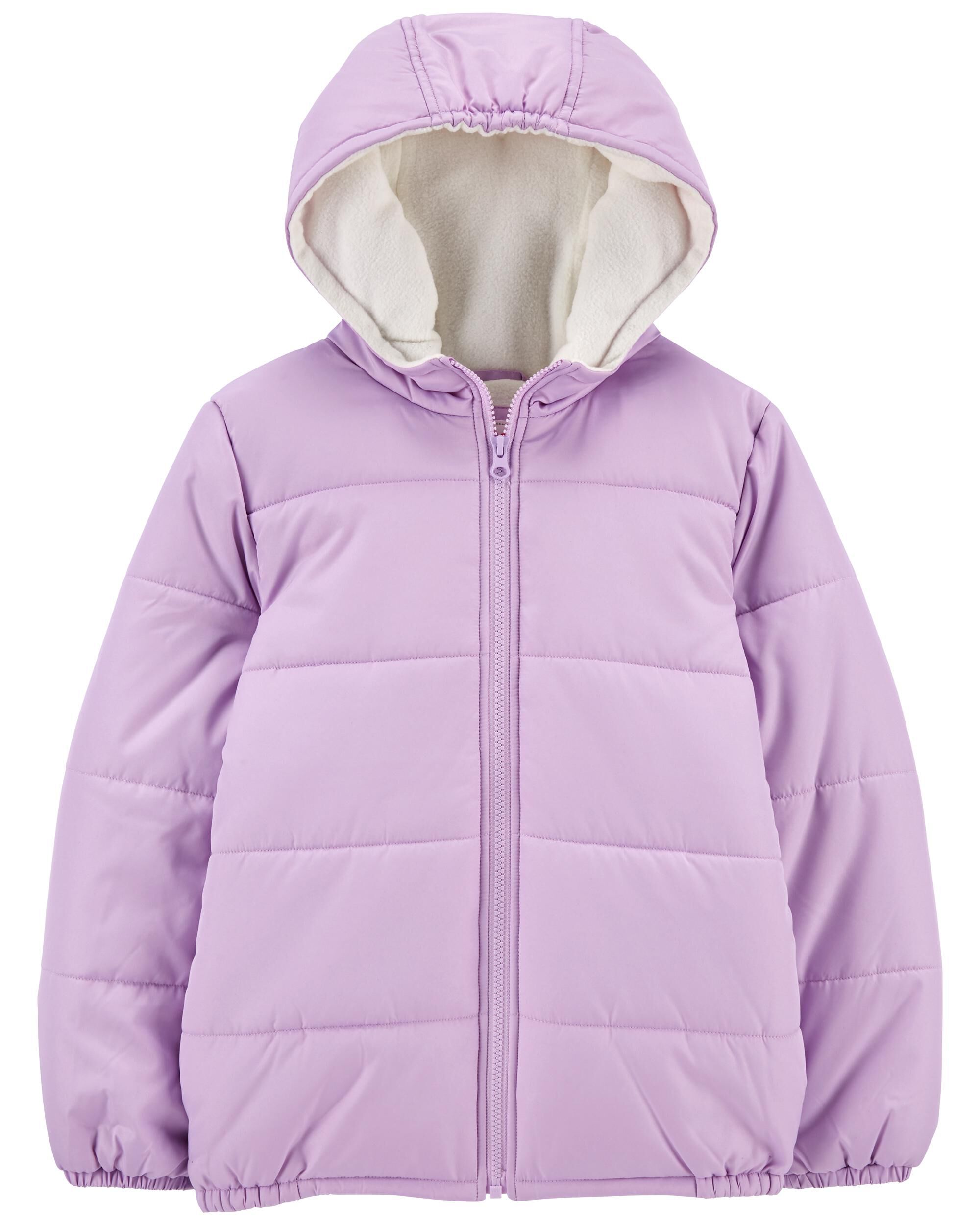 Girls Heavyweight Puffer Jacket 10 Purple Carters