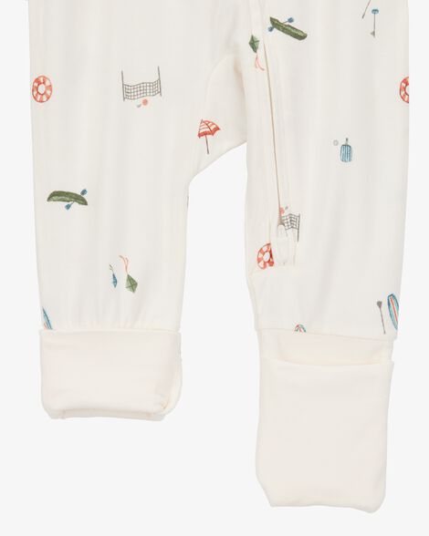  Product image 3 of Baby Camp Print 2-Way Zip PurelySoft Convertible Foot Sleep & Play Pajamas - Ivory