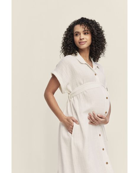  Product image 3 of Adult Womens Maternity Midi Shirt Dress