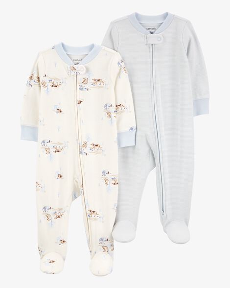  Product image 1 of Baby 2-Pack 2-Way Zip Sleep & Play Pajamas