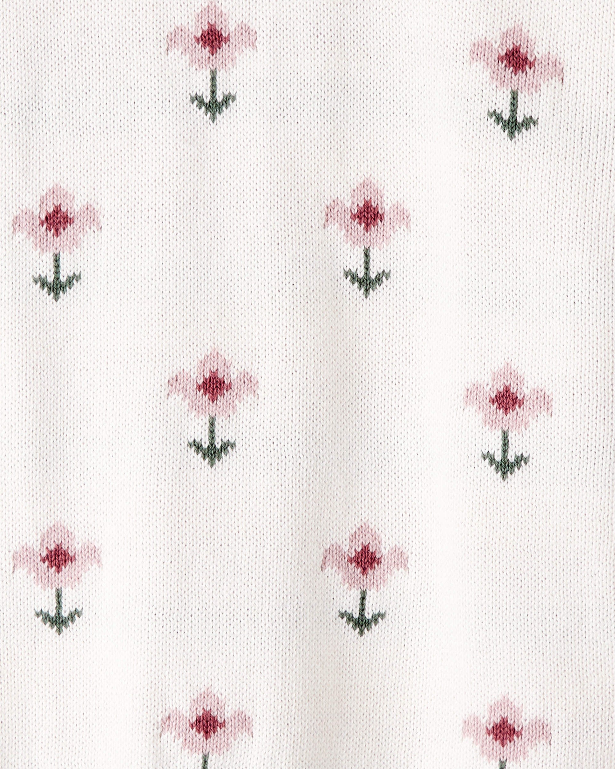 Toddler Girl Organic Cotton Sweater Knit Wildflower Maze Print
