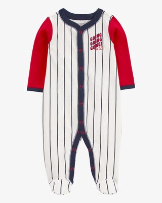 Product image 1 of Baby Baseball Snap-Up Cotton Sleep & Play Pajamas