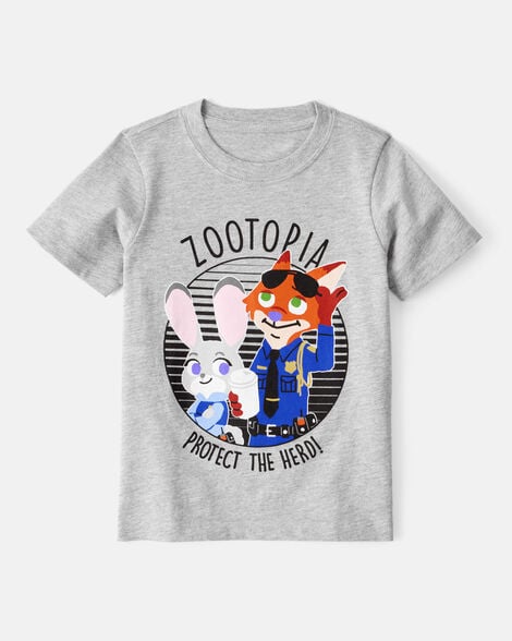toddler "protect the herd" zootopia short-sleeve graphic tee - grey