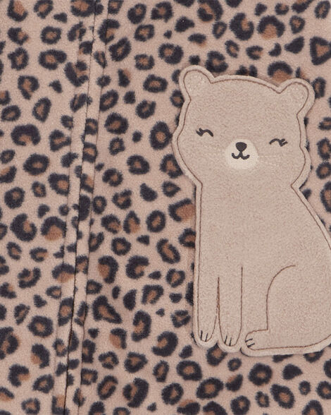 Product image 2 of Baby 1-Piece Cheetah Print Fleece Footless Pajamas