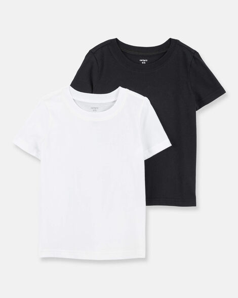 boys 2-pack short-sleeve undershirts - black/white