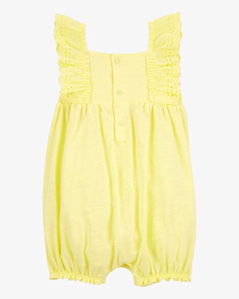  Product image 2 of Baby Eyelet Flutter-Sleeve Romper -Yellow