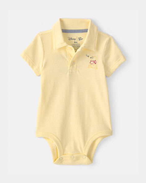 Baby Boy Disney© Winnie the Pooh Embroidered Polo Bodysuit with Back Art - Yellow