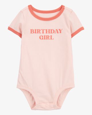 Product image 1 of Baby Birthday Girl Short-Sleeve Bodysuit - Pink
