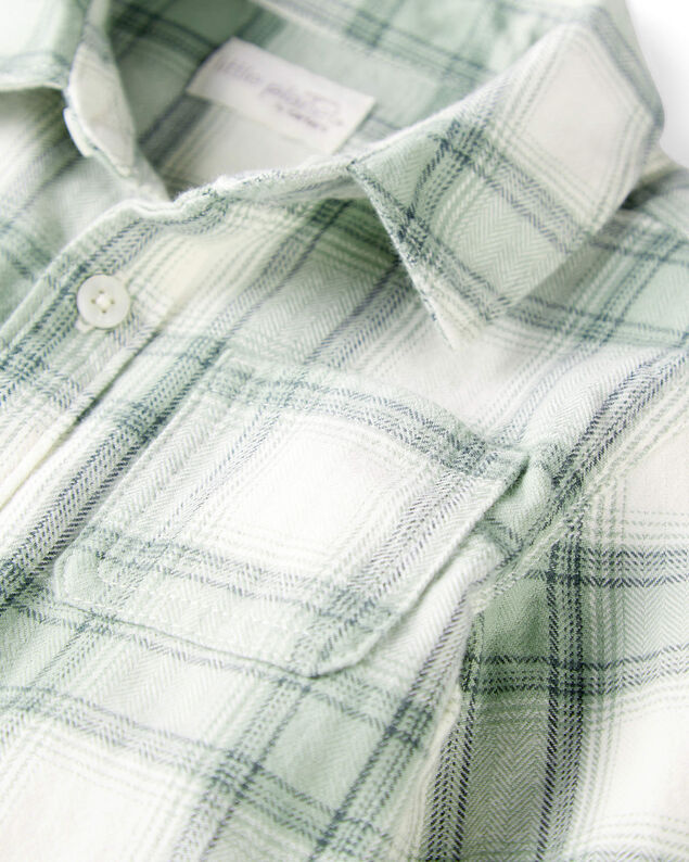 Product image 2 of Toddler Organic Cotton Herringbone Button-Front Shirt in Plaid