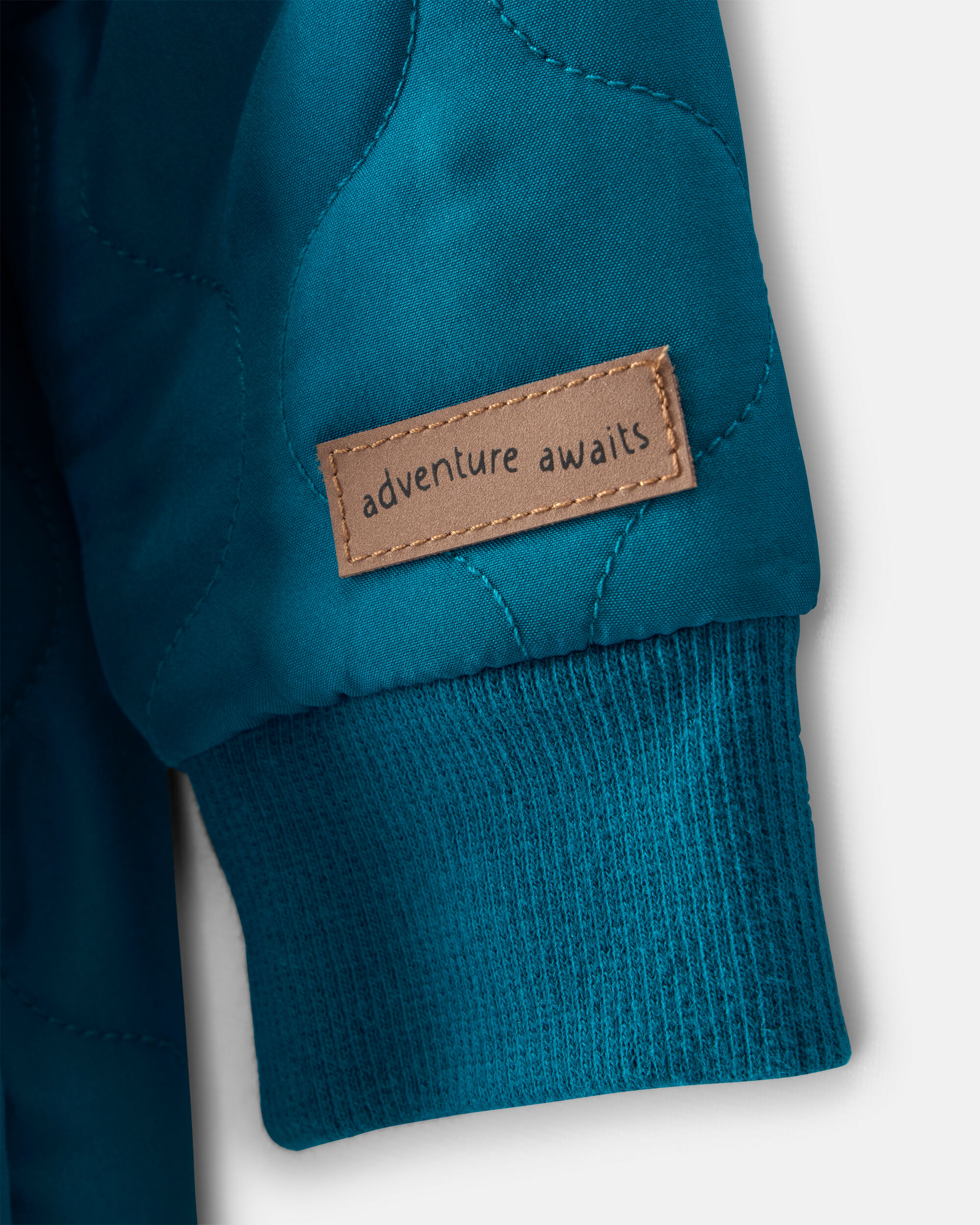 Baby Boy Quilted Long-Sleeve Jumpsuit - Blue