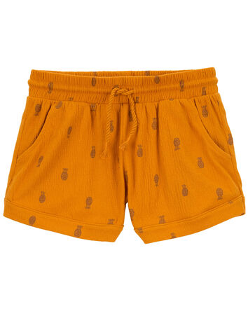 Kid Pineapple Pull-On Knit Gauze Shorts