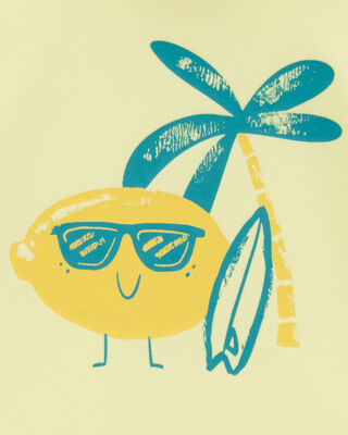 Product image 2 of Baby 2-Piece Lemon Rashguard & Swim Trunk Set - Yellow/Blue