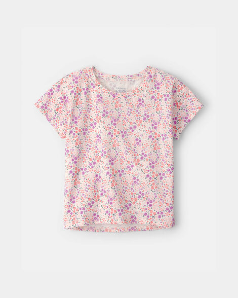 girls floral top - pink