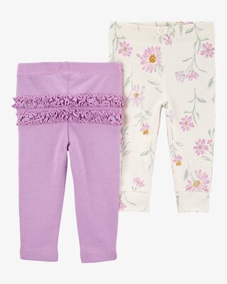 Product image 1 of Baby 2-Pack Floral Pull-On Pants