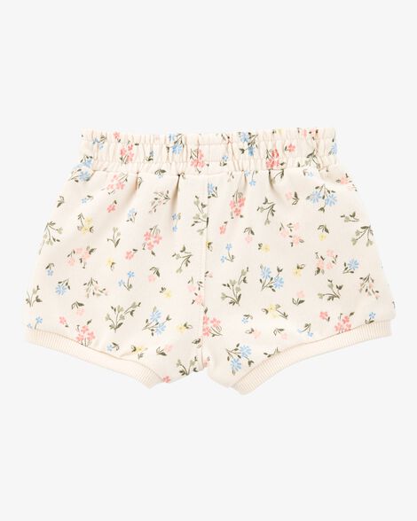 CREAM HOODIE WITH PURPLE FLORAL PRINT IN FRENCH TERRY, BABY
