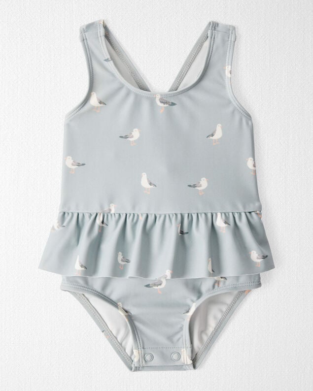 Product image 1 of Baby Girl Recycled Seagull-Print Ruffle Swimsuit