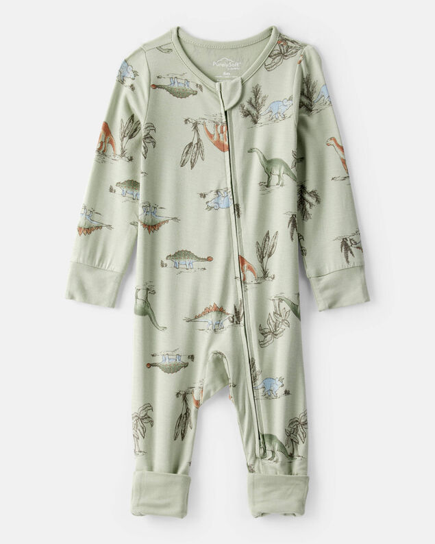 Product image 1 of Baby Boy Dinosaur Print PurelySoft Long-Sleeve Sleep & Play - Green