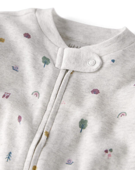 Baby Organic Cotton Sleep & Play Pajamas in Midnight Forest Print