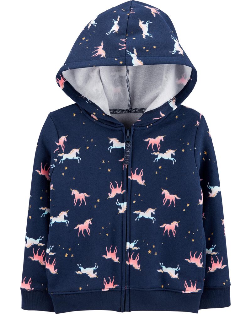 Unicorn Zip Up Fleece Hoodie Carters Com
