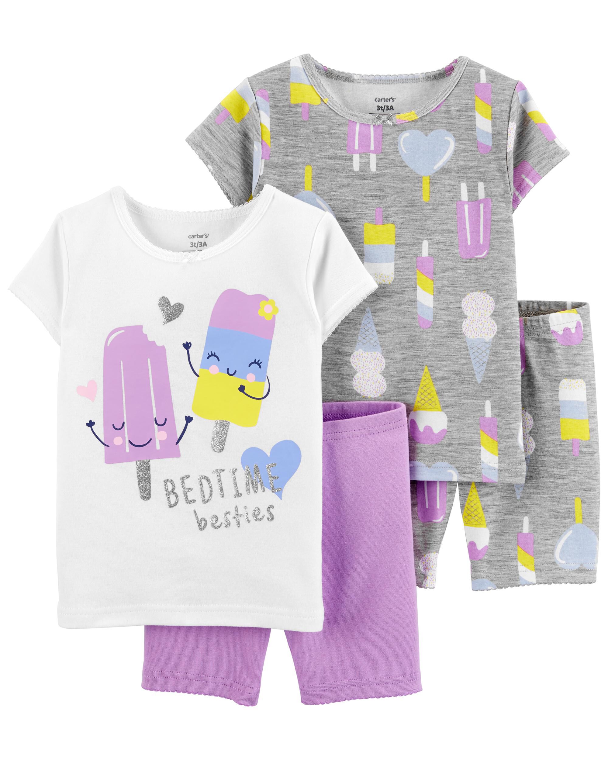 4-Piece Ice Cream 100% Snug Fit Cotton PJs