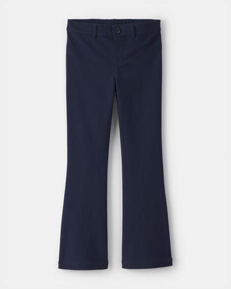 Girls Uniform Ponte Flare Pants - Navy