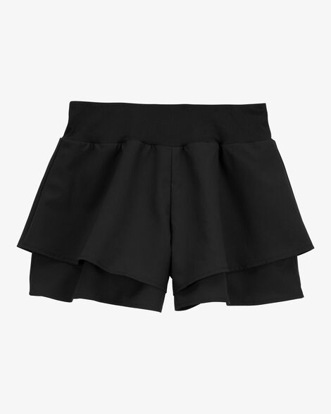 Kid Flowy Layered Flip Short - Black - Carter