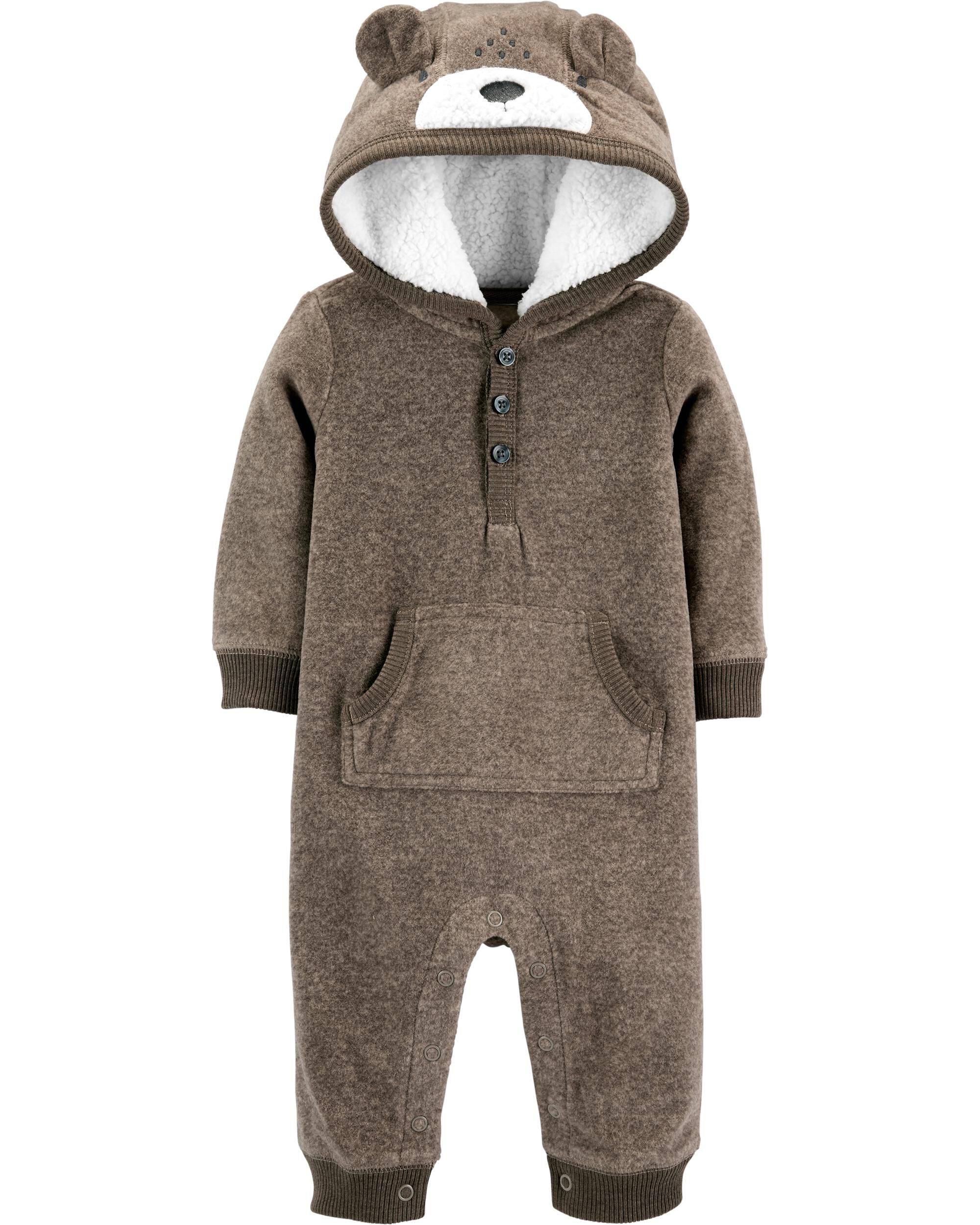 carter's bear fleece jumpsuit
