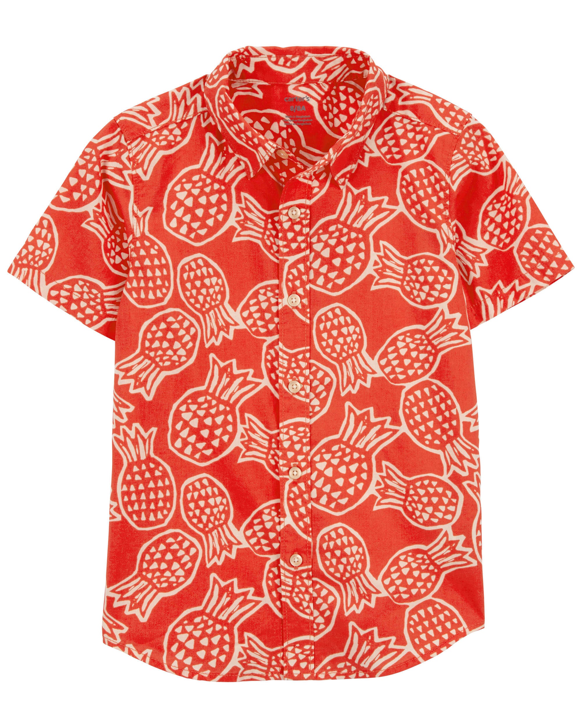 Pineapple short sleeve button down shop