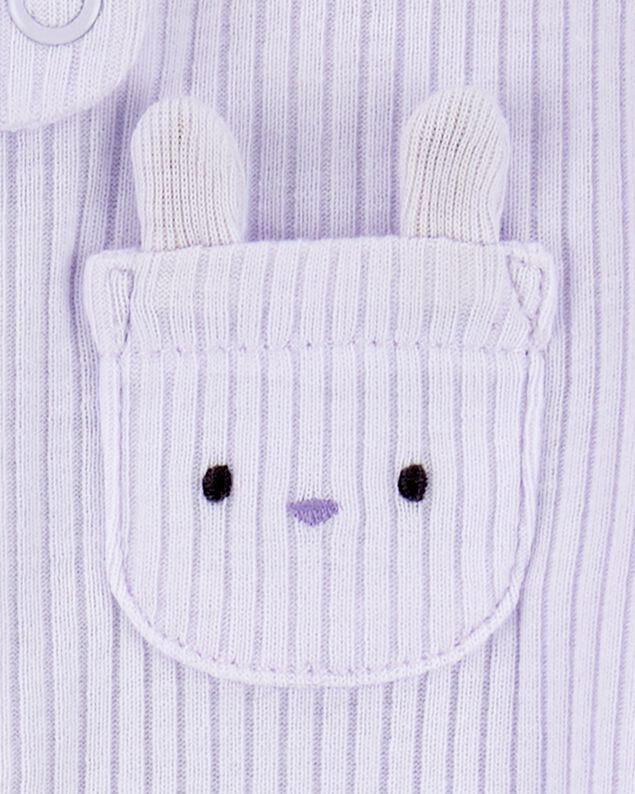 Product image 2 of Baby Bunny 2-Way Zip Ribbed Sleep & Play Pajamas - Purple