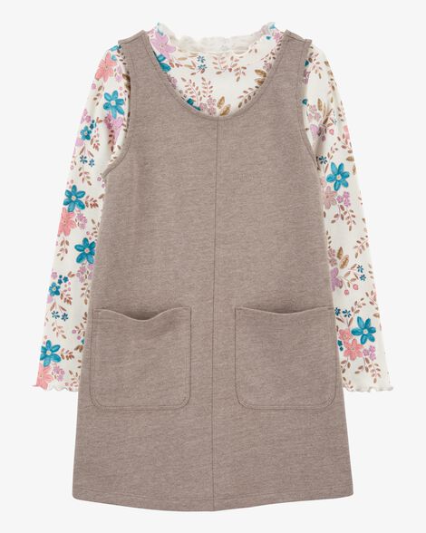  Product image 1 of Kid 2-Piece Floral Long-Sleeve Tee & Cotton Dress Set