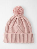 Perfect Pink - Baby Organic Cotton Cable Knit Beanie in Perfect Pink, Selected