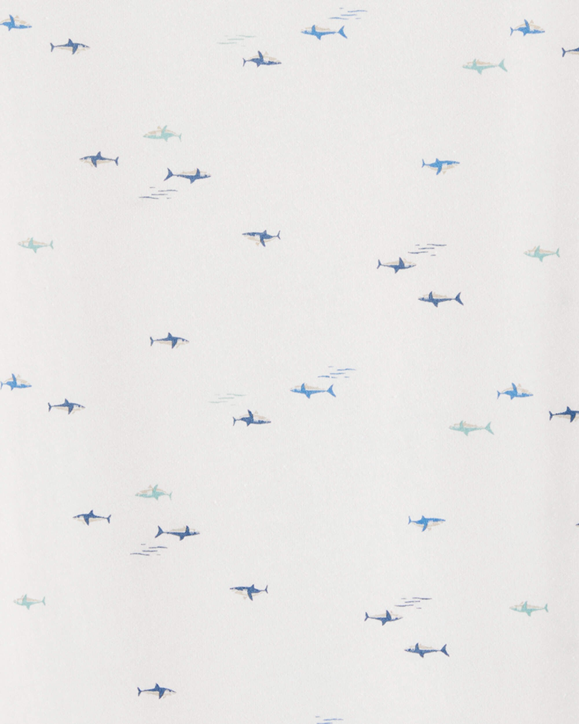 Boys Shark Cotton-Blend Tee - White
