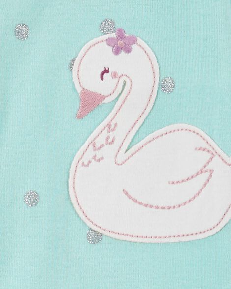  Product image 2 of Baby 1-Piece Swan Print 100% Snug Fit Cotton Footie Pajamas