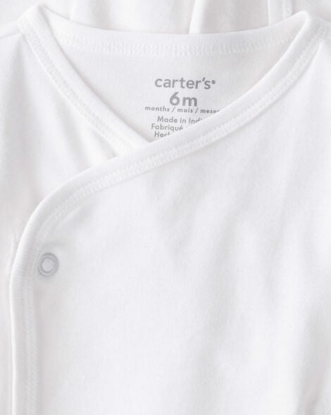 Baby 4-Pack Side-Snap Tees - White