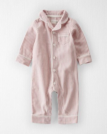 Baby 1-Piece Organic Cotton Coat Style Pajamas