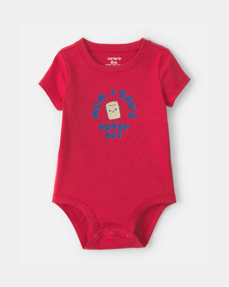 baby tater tot graphic bodysuit - red