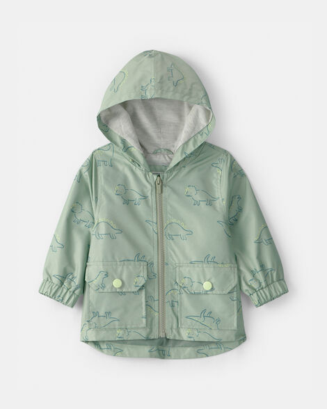 baby boy dinosaur raincoat - green