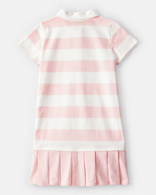 Product image 2 of Kid Striped Rugby Pleated Dress - Pink/White