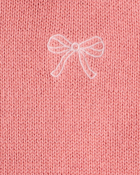 Product image 3 of Toddler Girl Bow Cotton Long-Sleeve Sweater - Pink