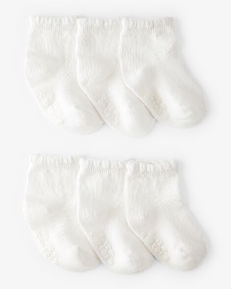 Product image 1 of Baby 6-Pack Scallop Edge Crew Socks
