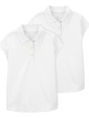 White - Kid 2-Pack Uniform Polos in Active Mesh
, Selected