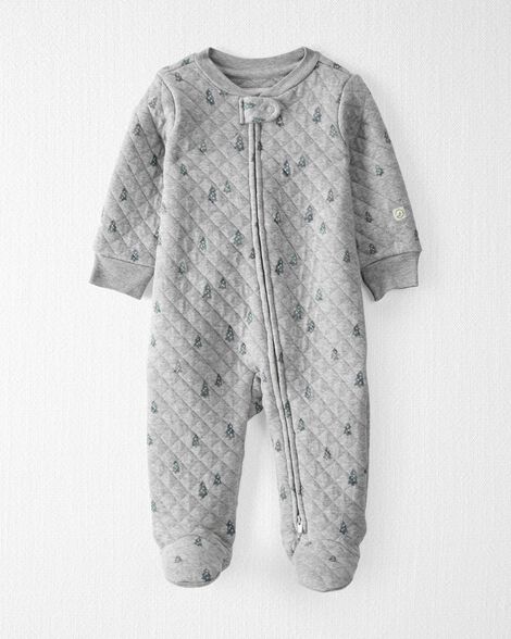 Baby Quilted Double Knit Sleep & Play Pajamas Made with Organic 