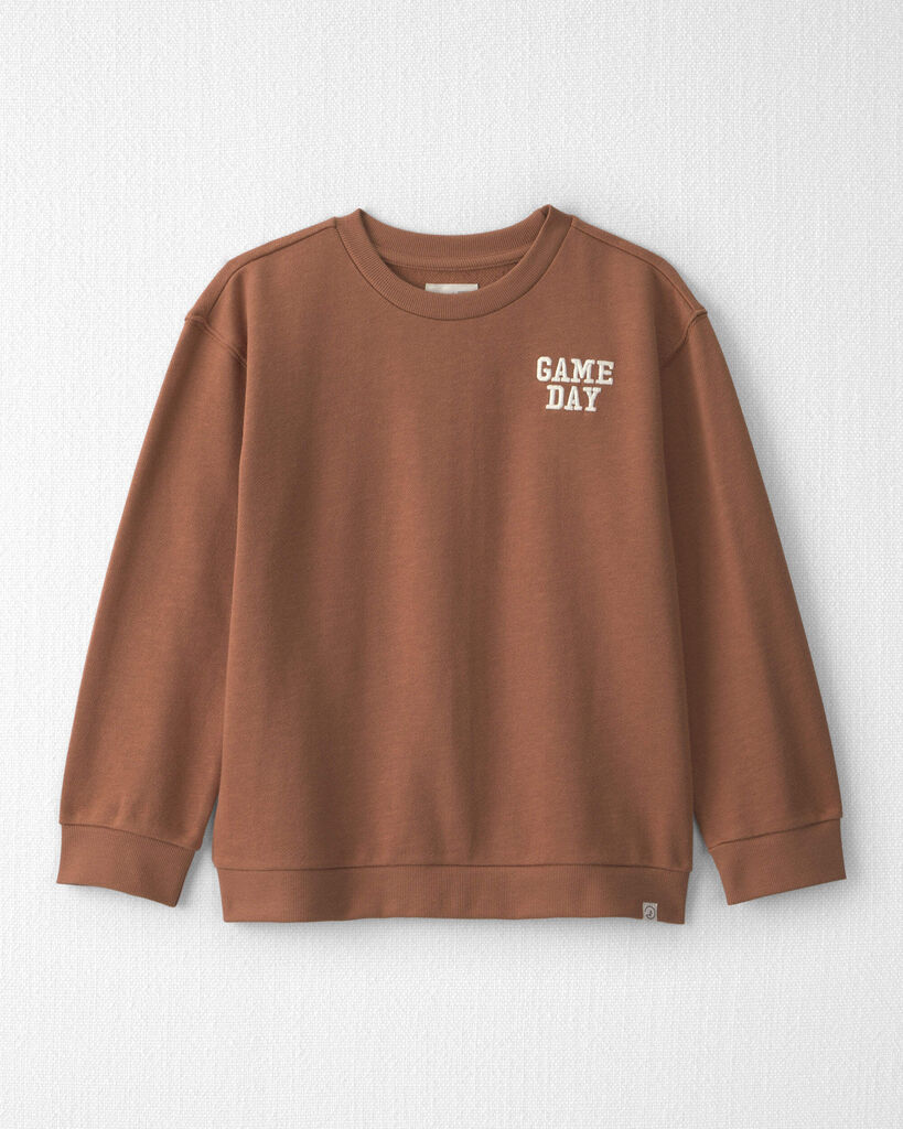 Little Planet Kids Organic Cotton 'Game Day' French Terry Sweatshirt 6 Brown