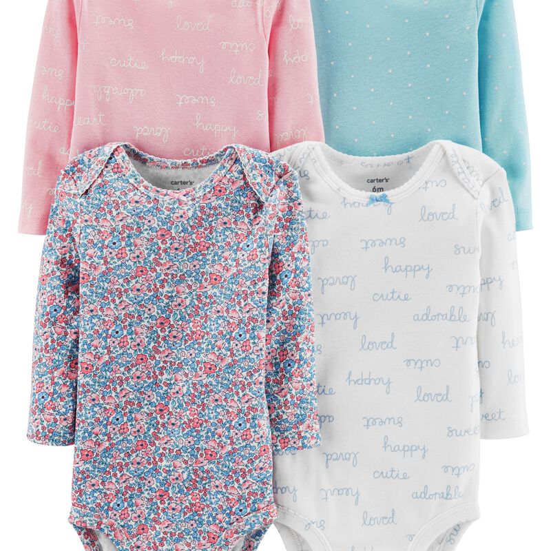 4 Pack Floral Original Bodysuits Carters Com