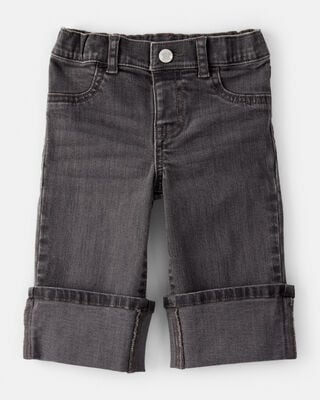 Baby Girl Denim Wide-Leg Cuff Jeans - Blue