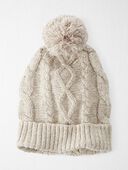Toasted Wheat - Baby Organic Cotton Cable Knit Beanie in Toasted Wheat, Selected