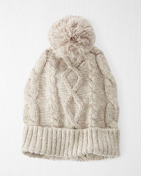 Product image 1 of Baby Organic Cotton Cable Knit Beanie in Toasted Wheat