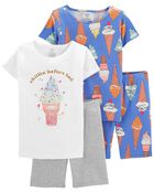 4-Piece Ice Cream 100% Snug Fit Cotton PJs, , hi-res
